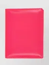 Comme Des Garçons Fluorescent Leather Bi-fold Cardholder In Pink