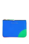 Comme Des Garçons Fluorescent Orange Goat Leather Wallet With Colorful Details In Orange
