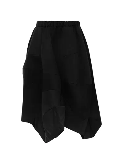 Comme Des Garçons Folded Balloon Midi Skirt In Black