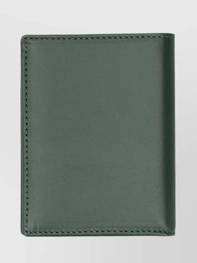 Comme Des Garçons Folded Compact Smooth Finish Cardholder In Green