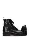 Comme Des Garçons Folded Toe Lace-up Boots In Premium Cowhide Leather In Black