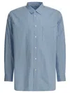 Comme Des Garçons Button Down Collar Shirt Front Pocket In Blue