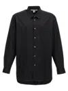 Comme Des Garçons Collared Shirt With Curved Hem And Pocket In Black