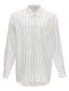 Comme Des Garçons Striped Shirt With Button-down Collar And Pocket In Multicolor