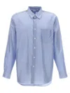 Comme Des Garçons Striped Shirt With Button-down Collar And Chest Pocket In Multicolor