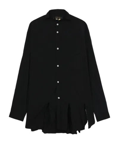 Comme Des Garçons Frayed Asymmetric-hem Shirt