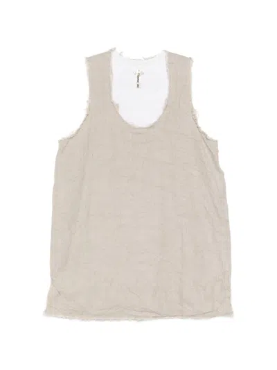 Comme Des Garçons Frayed-edge Sleeveless Top In Neutral