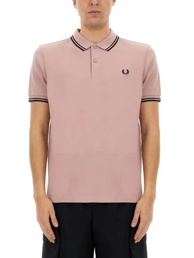 Comme Des Garçons Freedom Polo Shirt Short Sleeve Contrast Collar In Pink
