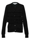 Comme Des Garçons Frilled Cardigan In Black