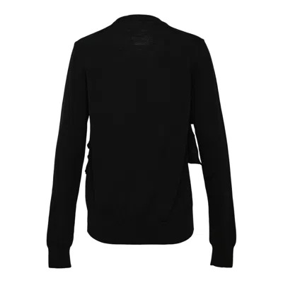 Comme Des Garçons Frilled Cardigan In Black