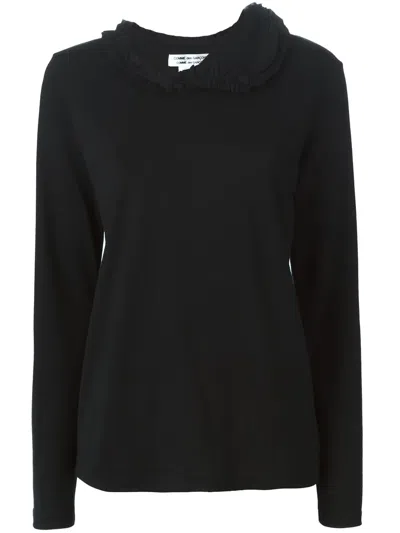 Comme Des Garçons Frilled Collar Sweater In Black