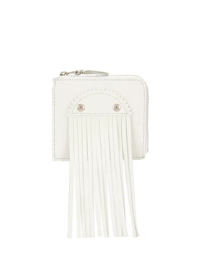 Comme Des Garçons Portemonnaie Mit Fransen In Weiss