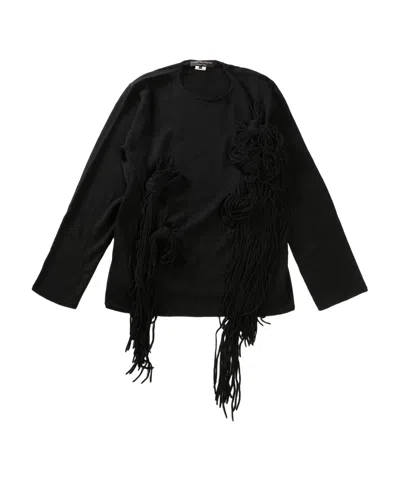 Comme Des Garçons Fringe-detailing Jumper In Black