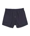 Comme Des Garçons Front Button Detail Boxers In Blue