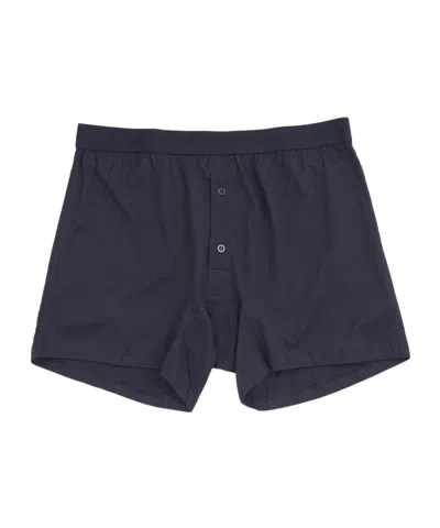Comme Des Garçons Front Button Detail Boxers In Blue