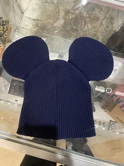 Pre-owned Comme Des Garçons Fw18 Mouse Beanie In Blue