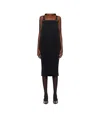 Comme Des Garçons Gabardine Midi Dress In Black