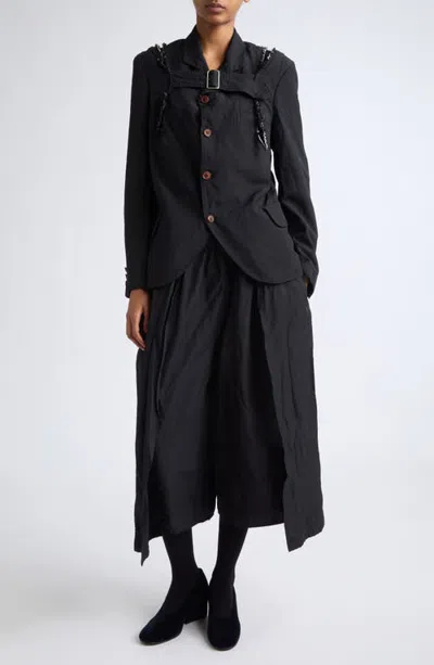 Comme Des Garçons Garment Dyed Polyester Oxford Blazer In Black