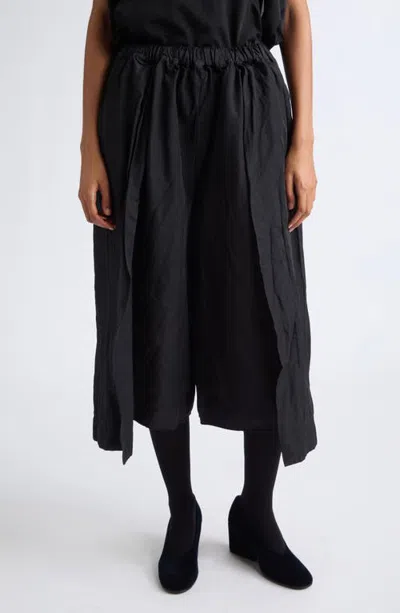 Comme Des Garçons Garment Treated Wide Leg Twill Pants In Black