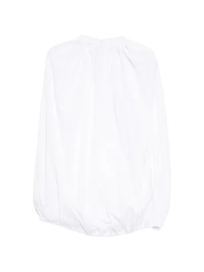 Comme Des Garçons Gathered Blouse In Gray