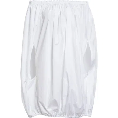 Comme Des Garçons Gathered Cotton Broadcloth Cocoon Top In White