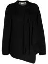 Comme Des Garçons Gathered-detail Knitted Jumper In Black
