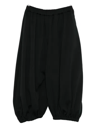 Comme Des Garçons Gathered-detail Trousers In Black