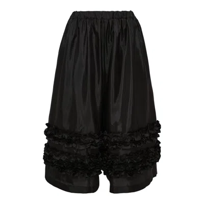 Comme Des Garçons Gathered Hem Skirt In Black