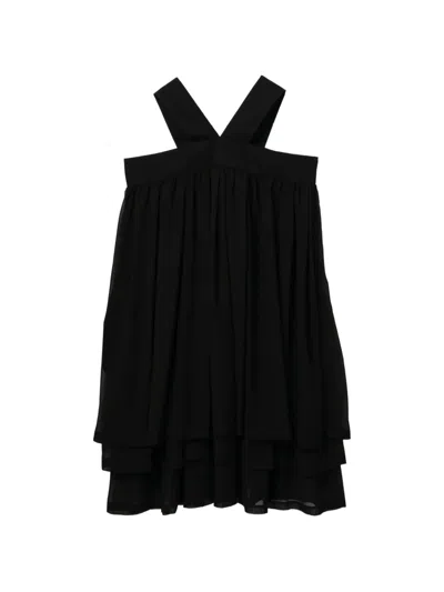 Comme Des Garçons Gathered Midi Dress In Black