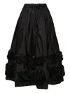 Comme Des Garçons Gathered Midi Skirt In Black