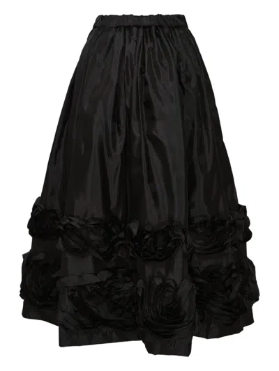Comme Des Garçons Gathered Midi Skirt In Black