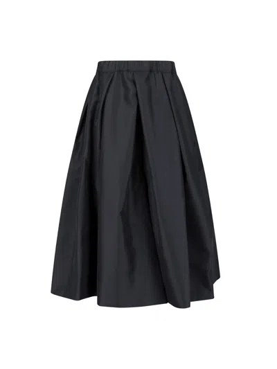 Comme Des Garçons Gathered Midi Skirt In Black