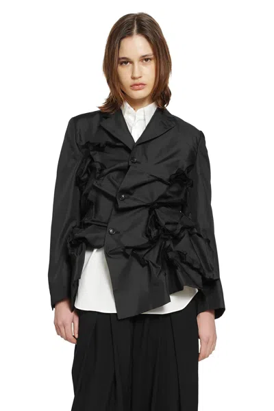 Comme Des Garçons Gathered Single-breasted Blazer In Black