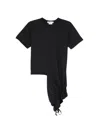 Comme Des Garçons Asymmetric Drawstring T-shirt In Black