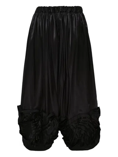 Comme Des Garçons Gathered-trim Trousers In Black