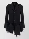 Comme Des Garçons Geometric Blazer Featuring Tulle Detailing