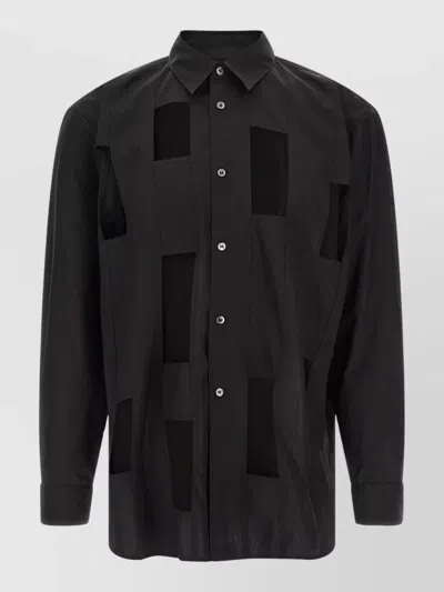 Comme Des Garçons Geometric Cut Out Panel Shirt Design In Black