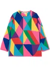 Comme Des Garçons Geometric-pattern Knit Jumper In Red