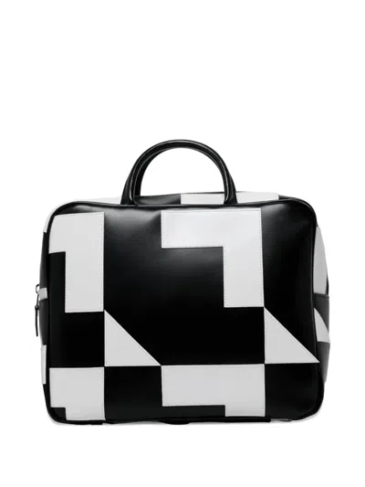Comme Des Garçons Geometric-pattern Tote Bag In Black