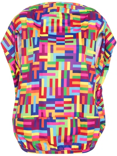 Comme Des Garçons Geometric-print T-shirt In Red