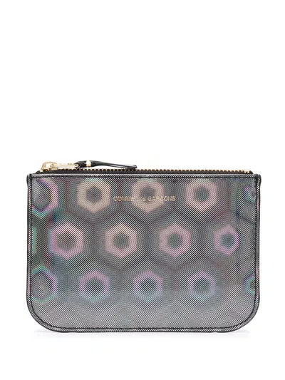 Comme Des Garçons Geometric Zipped Wallet In Multi