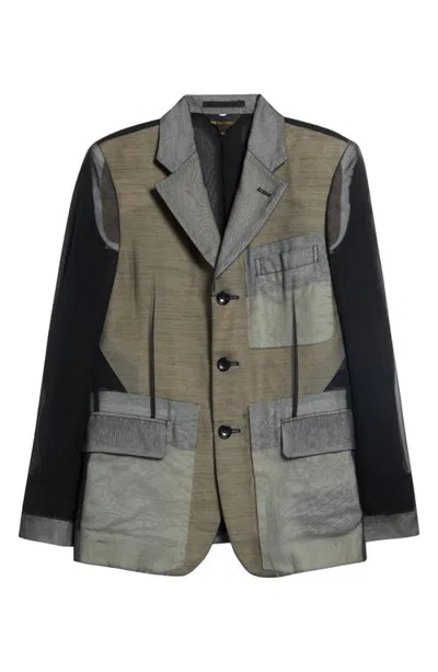 Comme Des Garçons Georgette Thin Blazer In Black