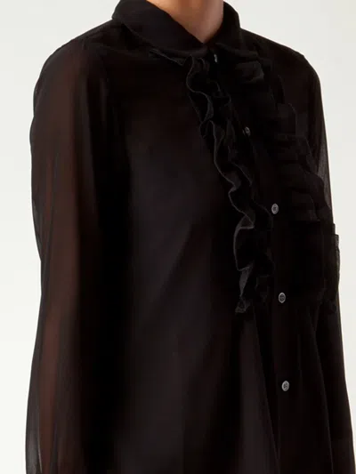 Comme Des Garçons Georgette Tux Shirt In Black