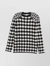 Comme Des Garçons Gingham Check Long Sleeve Crew Neck Top In Black