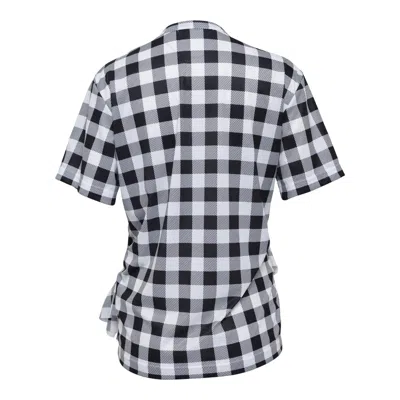 Comme Des Garçons Gingham Large Pattern T-shirt In Gray