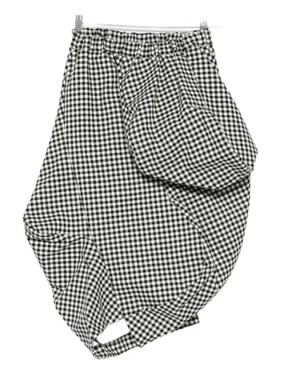 Comme Des Garçons Geraffter Rock Mit Vichy-karomuster In Black