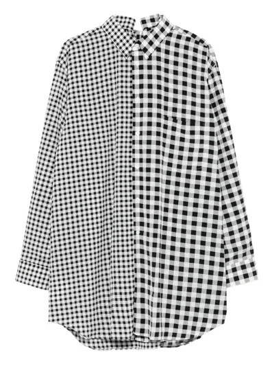 Comme Des Garçons Gingham-pattern Shirt In Black