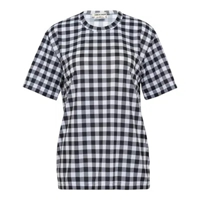 Comme Des Garçons Gingham Small Pattern T-shirt In Black