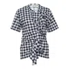 Comme Des Garçons Gingham Small Pattern T-shirt In Black