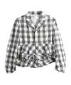 Comme Des Garçons Gingham-check Ruffled Jacket In Black